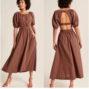 Abercrombie High-Neck Open Back Midi Dress